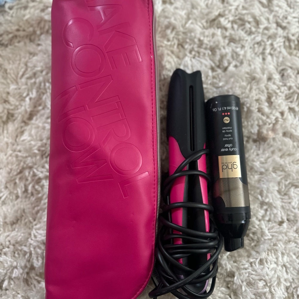 GHD Pink Hair Straightener with Case